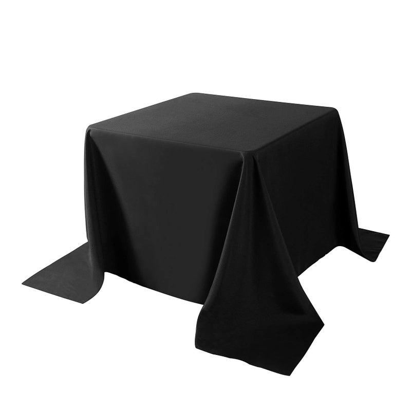 Cupuamon Square Tablecloth 90x90 inch Washable Polyester Fabric Table Cloth for Wedding Party Dining Banquet Decorationï¼ˆ90x90,Blackï¼‰ - Image 2